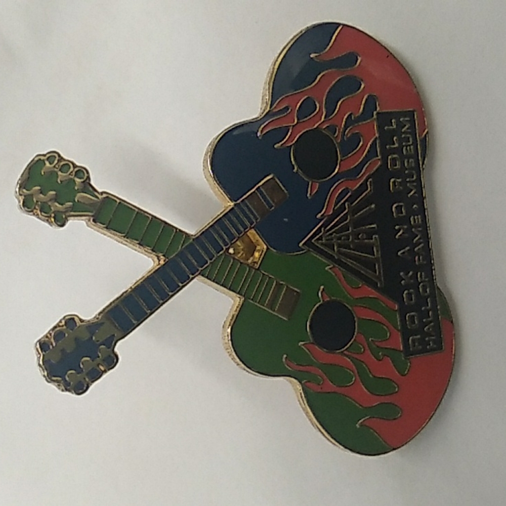 Rock and Roll Hall of Fame Guitars Straight Back Souvenir Pin Cleveland, Ohio